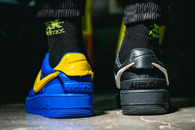 AMBUSH Yoon Ahn Nike Air Force 1 Black White Blue Yellow On Foot Price Release Date dv3464-002 dv3464-001