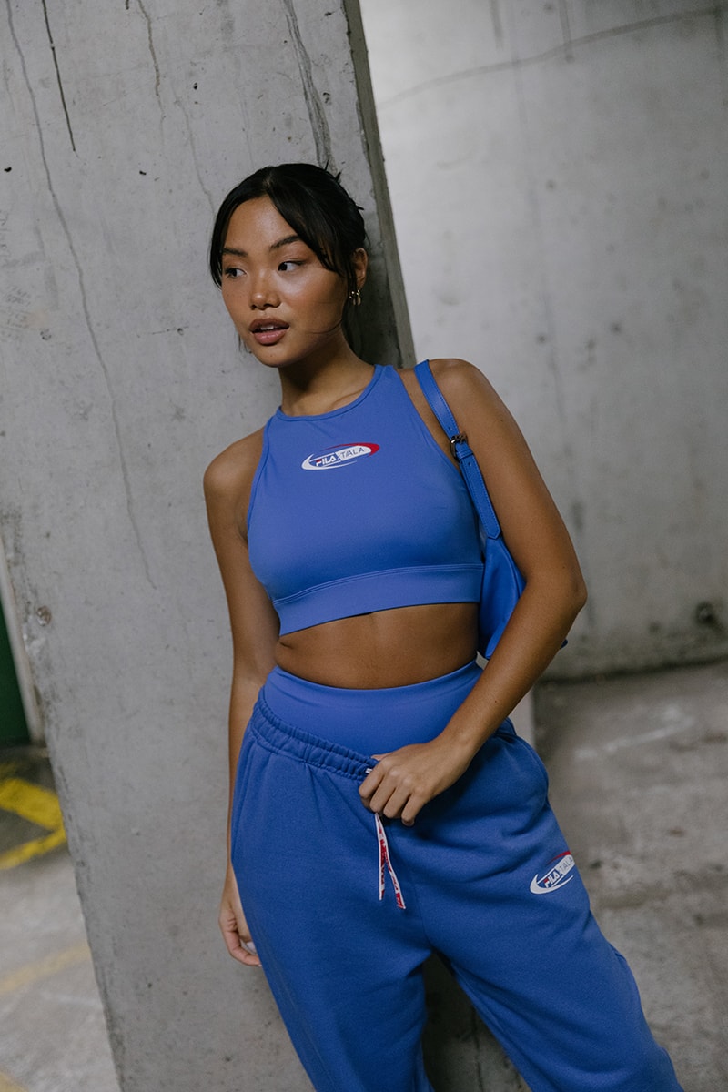 fila tala collaboration athleisure gym leggings sweatshirts zip up tops