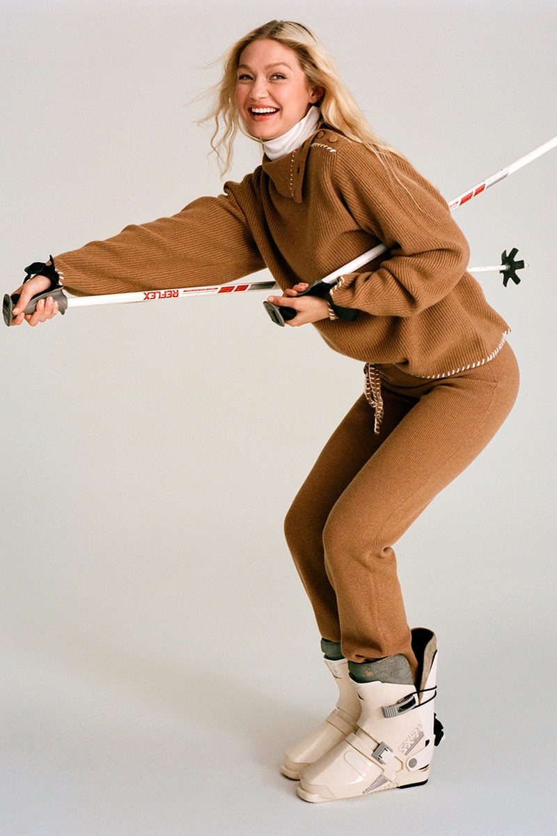 gigi hadid guest in residence ski wear collection jackets hats trousers