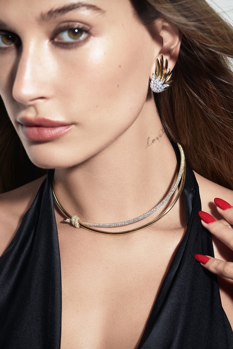 hailey bieber tiffany campaign jewelry bracelets necklaces 