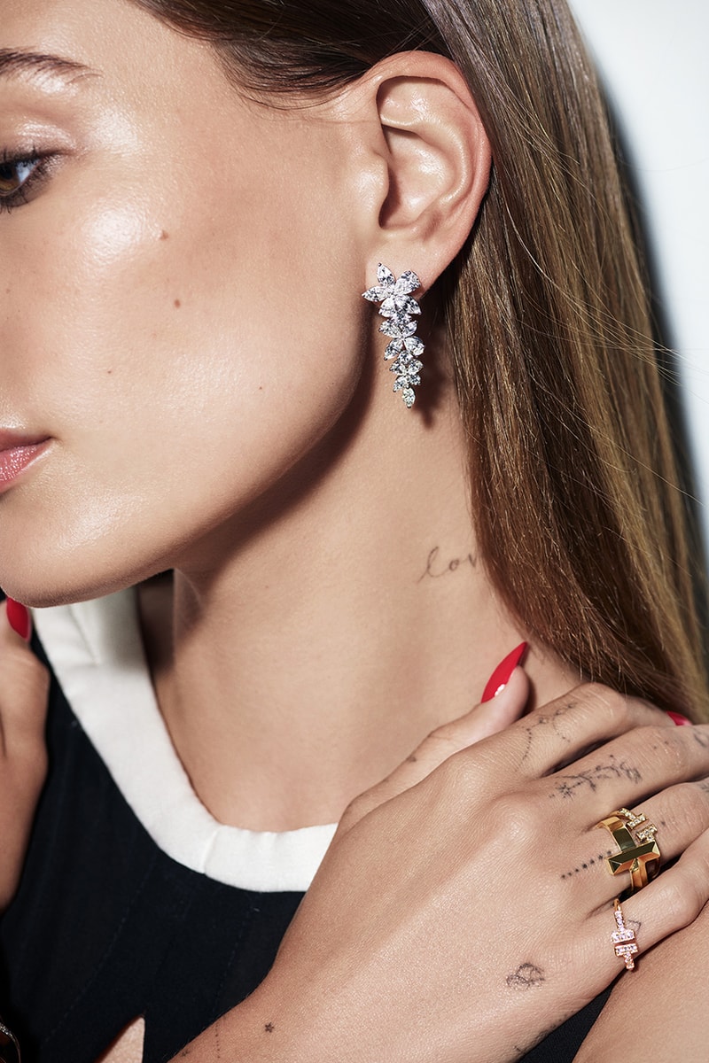 hailey bieber tiffany campaign jewelry bracelets necklaces 