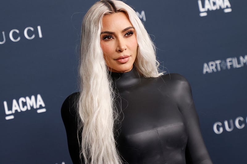 Kim Kardashian Effortlessly Pulls off the "Skunk Stripes" Trend