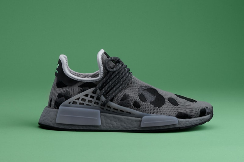 Pharrell Williams adidas Originals Hu NMD Animal Print Grey Collaboration Release