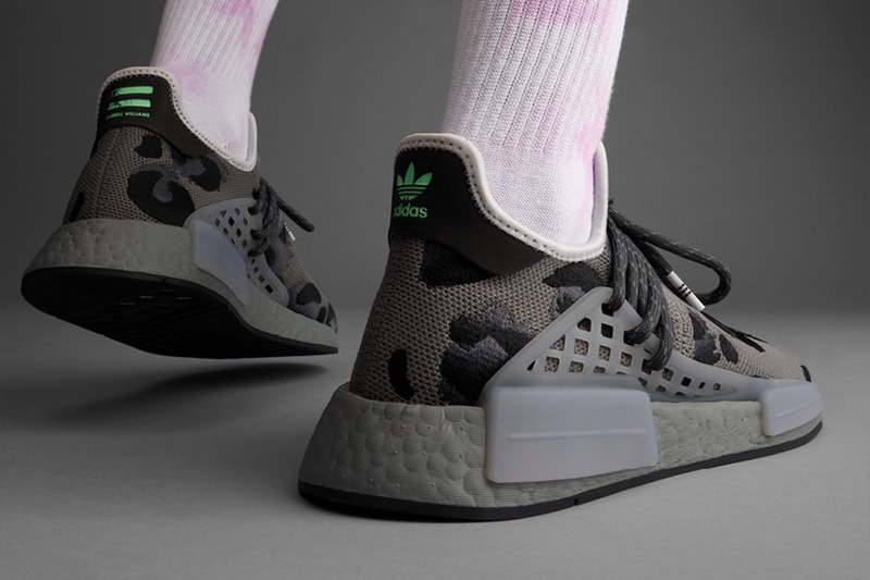 Pharrell Williams adidas Originals Hu NMD Animal Print Grey Collaboration Release