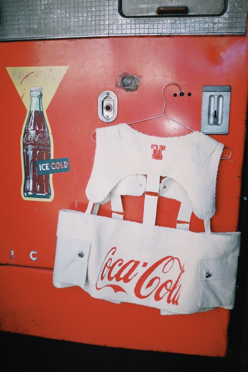 coca-cola private policy new york fall winter 2022 sporty mini capsule collaboration sherpa vests technical vests graphic t-shirts