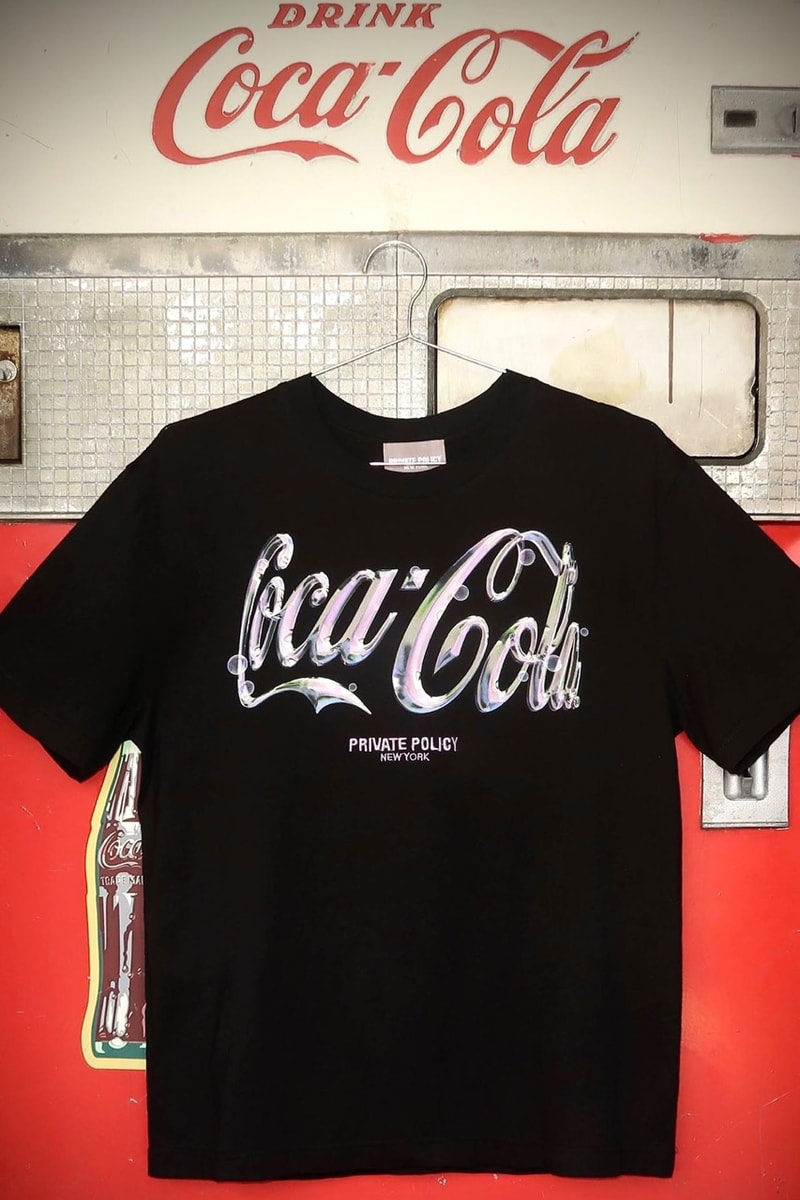 coca-cola private policy new york fall winter 2022 sporty mini capsule collaboration sherpa vests technical vests graphic t-shirts