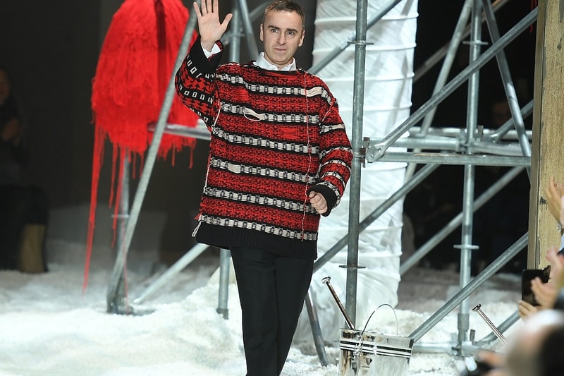 Raf Simons walks the runway for Calvin Klein at NYFW