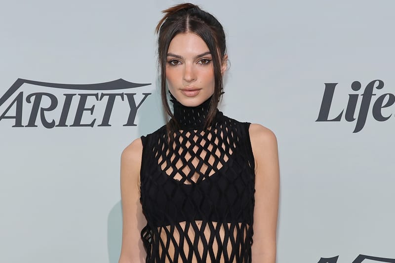 Emily Ratajkowski Commands Attention With Deep Side Parted Fringe