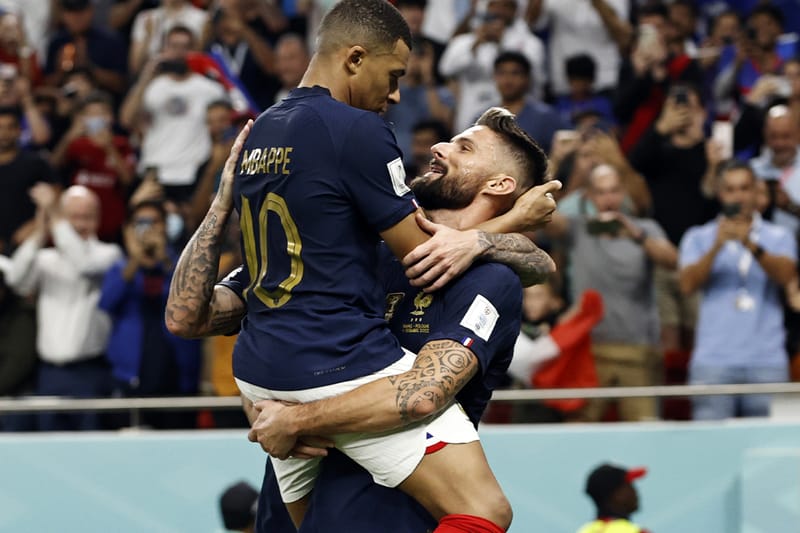 FIFA Players Mbappé and Giroud Stir Dating Rumors After Sharing 'The Notebook' Hug Post-Win
