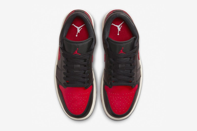 nike air jordan 1 low bred sail black gym red womens exclusive release info