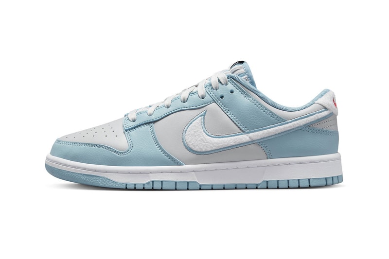 Nike Dunk Low Worn Blue Fleece Swooshes Images Release Info