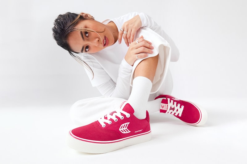 cariuma panton viva magenta sneakers slip ons 