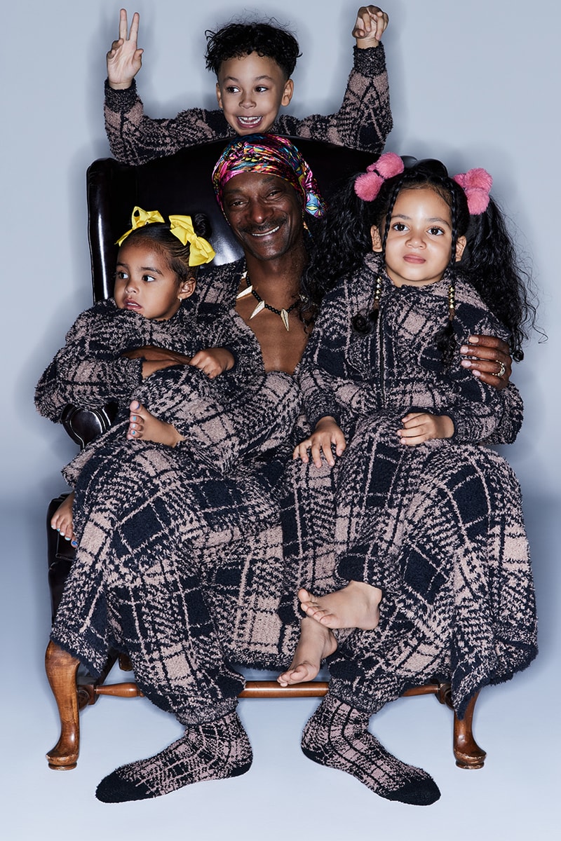 snoop dogg skims holiday campaign fleece pajamas teddy slippers socks