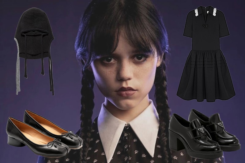 wednesday addams netflix jenna ortega style guide maison margiela prada shushu/tong the addams family 