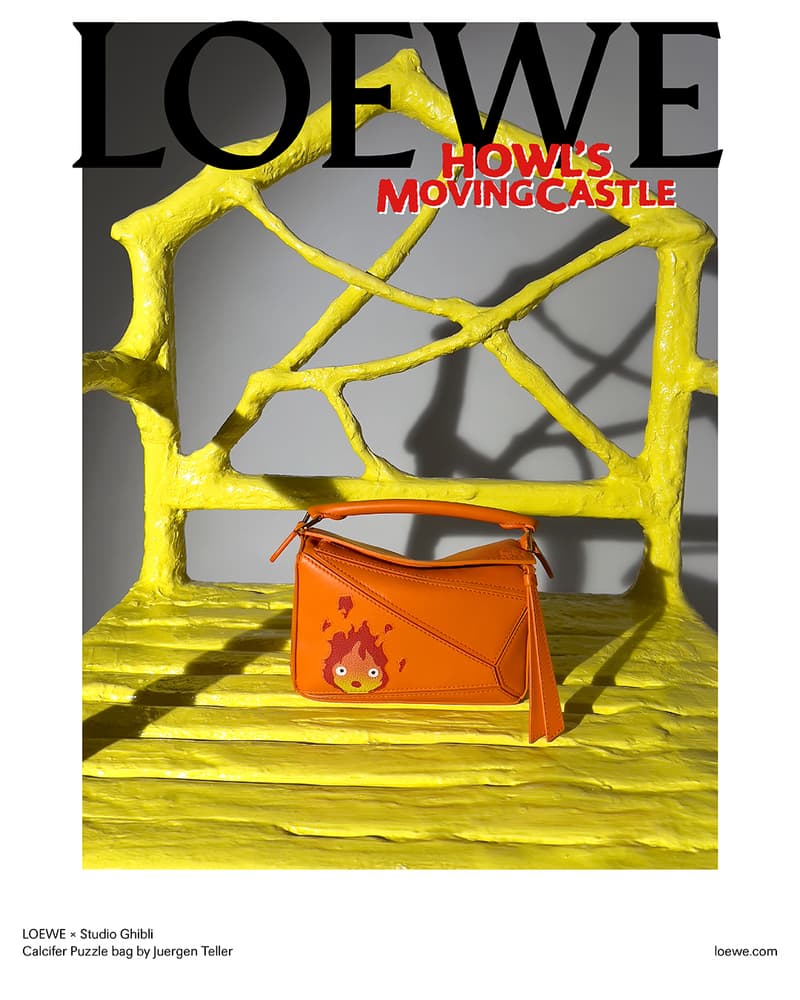 Loewe Howl's Moving Castle Studio Ghibli Collaboration Calcifer Puzzle Flamenco Bag Release Info