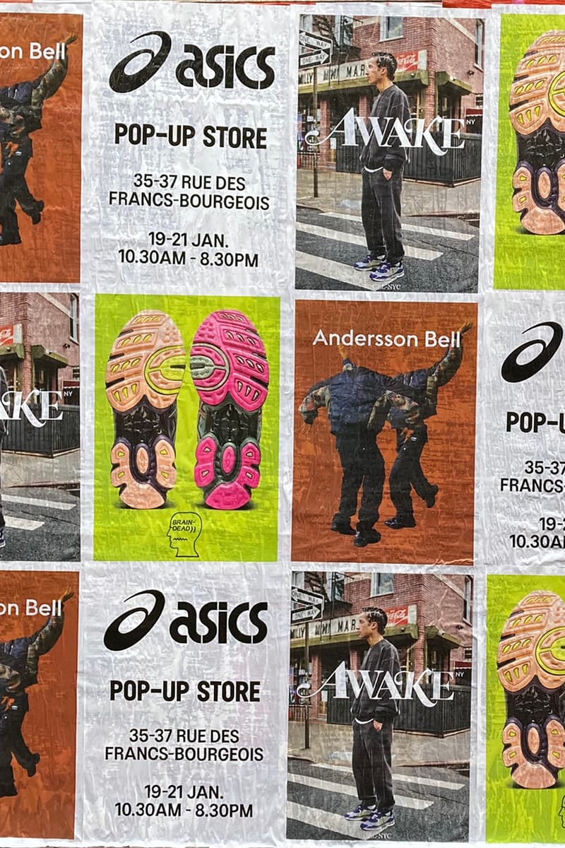 asics paris pop up store awake ny andersson bell brain dead info