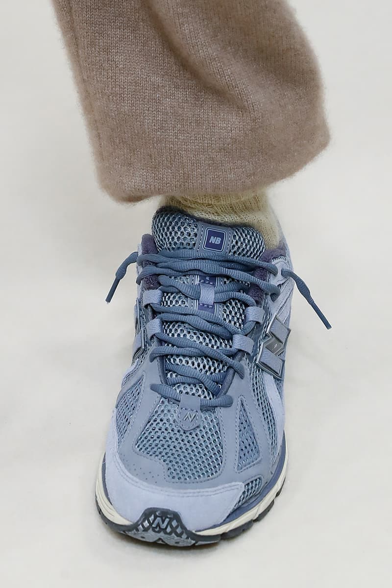 auralee new balance sneaker collaboration paris fashion week runway