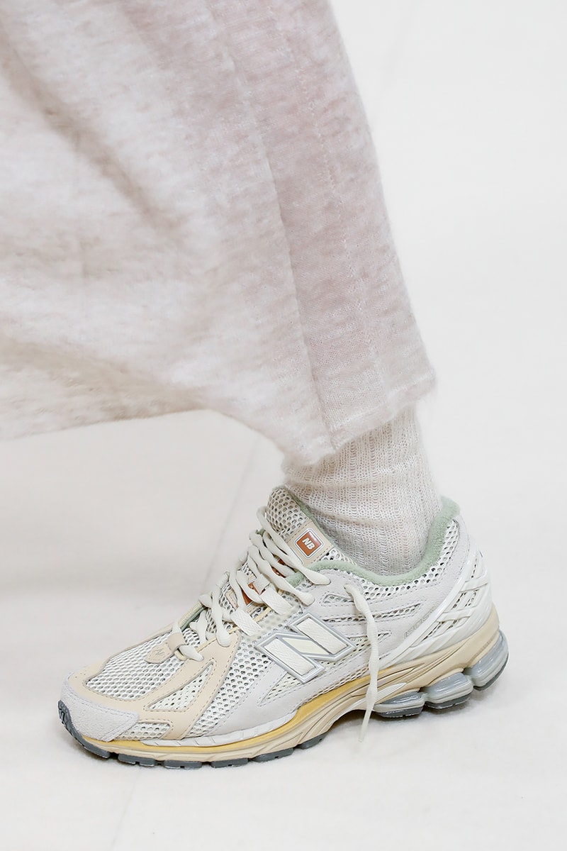 auralee new balance sneaker collaboration paris fashion week runway