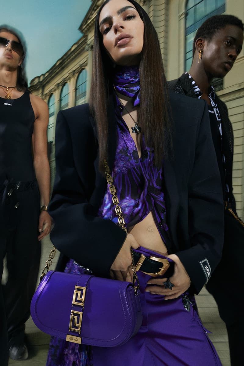 emily ratajkowski versace spring summer bags clothes
