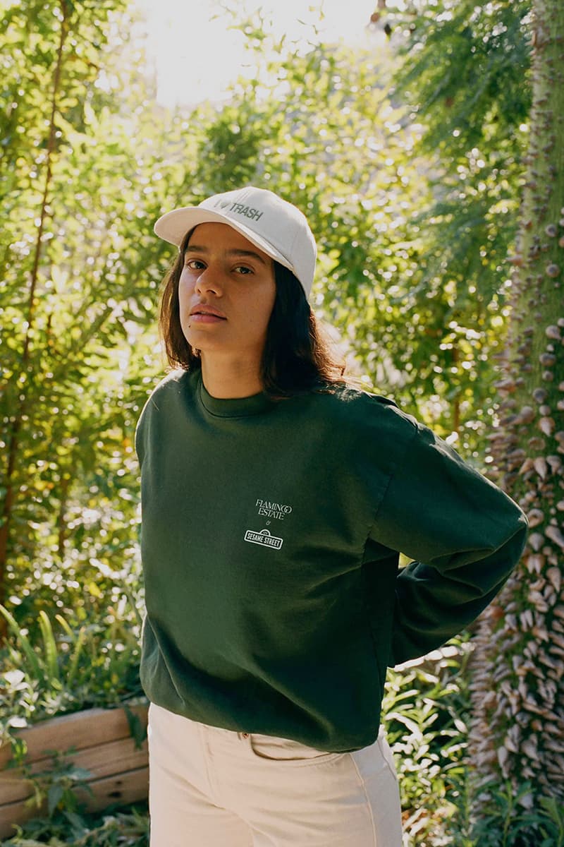 flamingo estate sesame street workshop oscar the grouch clothing collaboration hats tote bags sweaters t-shirts