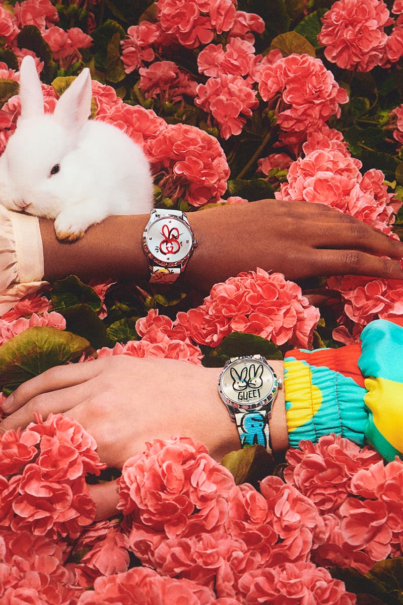 gucci year of the rabbit collection lunar new year handbags knitwear silk blouses skirts diana tote horsebit 1955 jewelry timepieces 