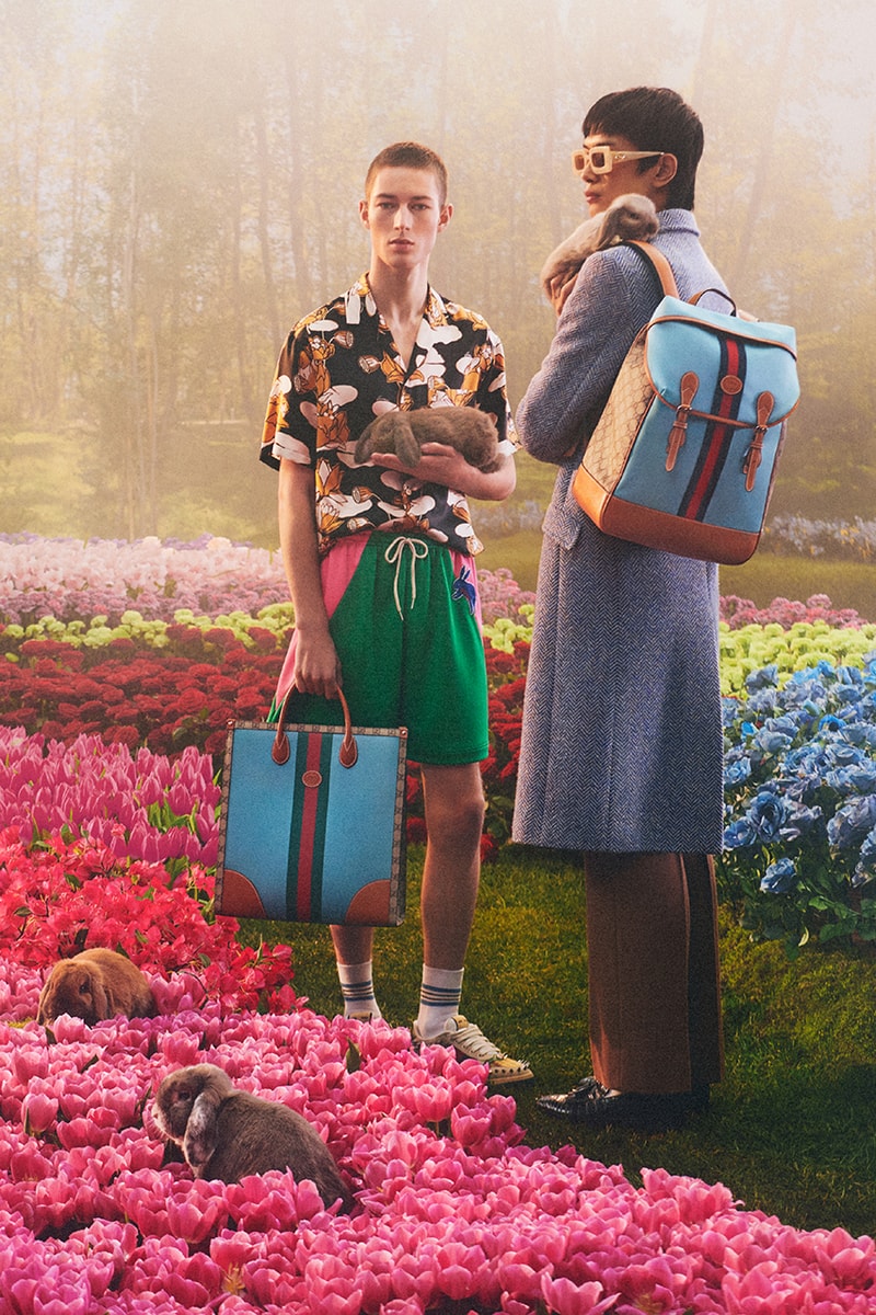 gucci year of the rabbit collection lunar new year handbags knitwear silk blouses skirts diana tote horsebit 1955 jewelry timepieces 
