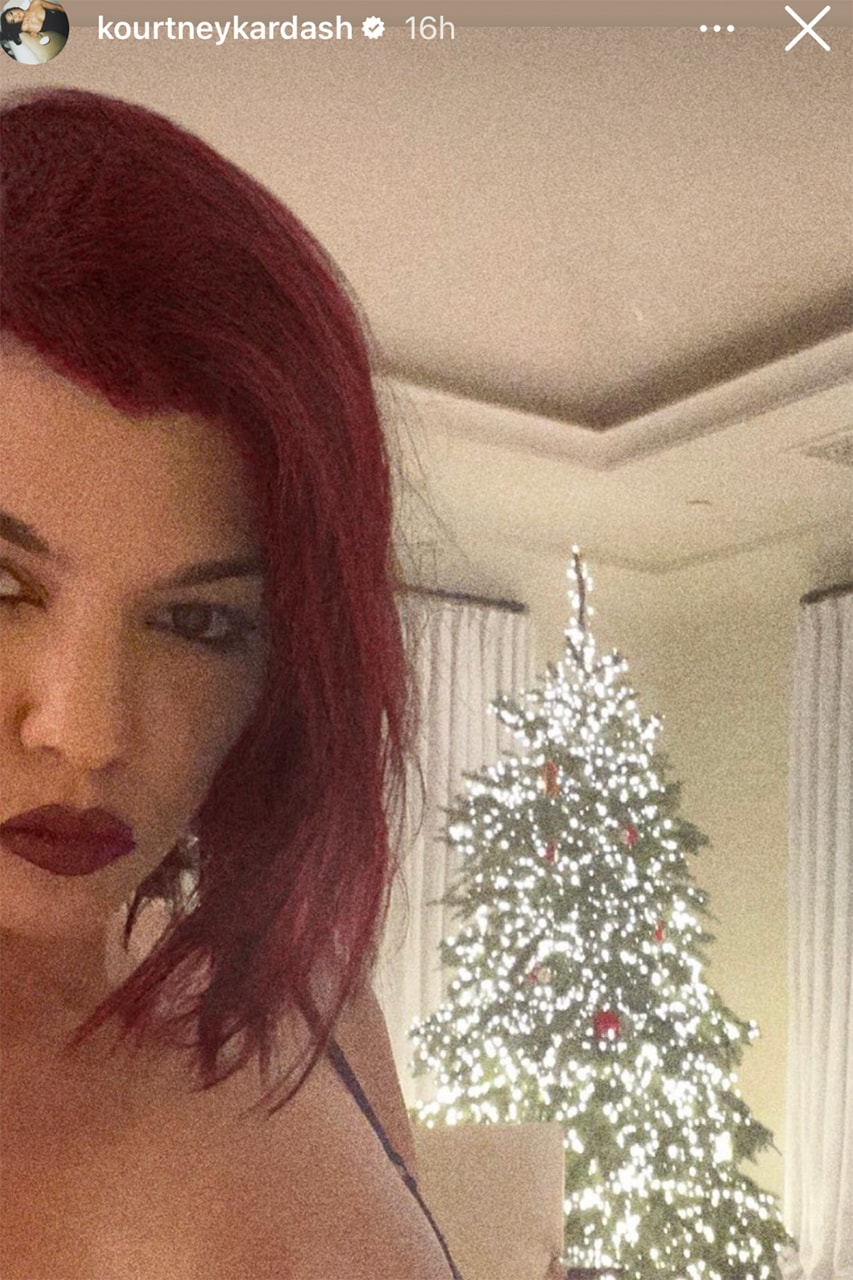 kourtney kardashian new hair dye red hair bob cut instagram stories new year hairstyle celebrity beauty transformations