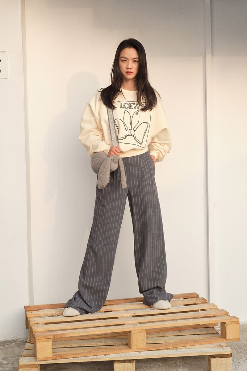 loewe year of the rabbit lunar new year handbags leather goods accessories t-shirts bunny bag hammock pocket 