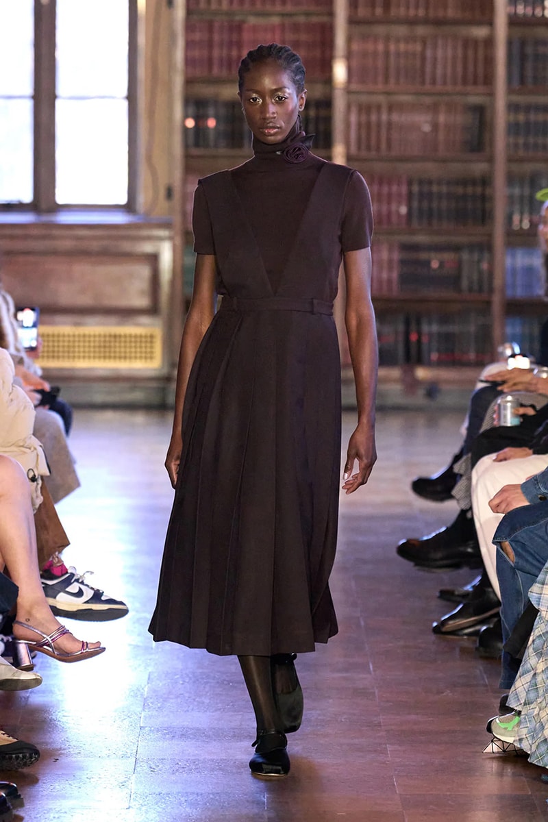 sandy liang fall winter 2023 new york fashion week runway dress balletcore coquette soft goth 