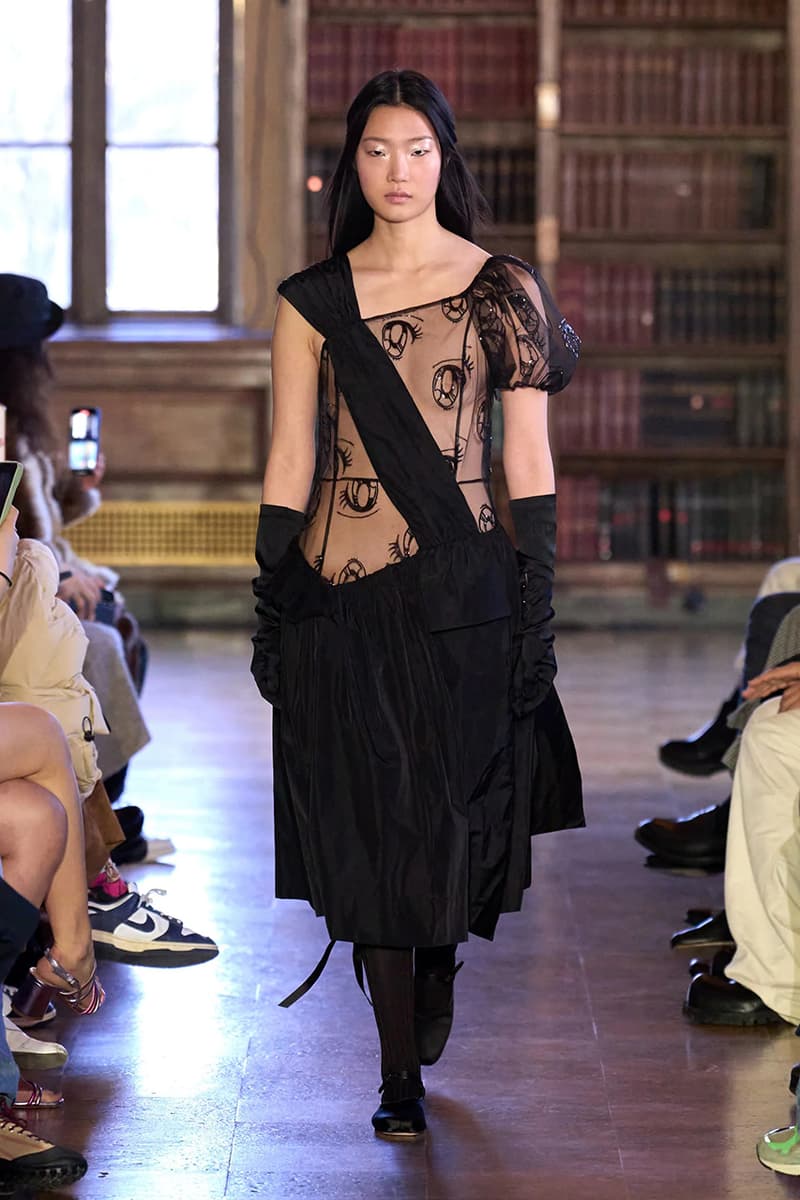 sandy liang fall winter 2023 new york fashion week runway dress balletcore coquette soft goth 