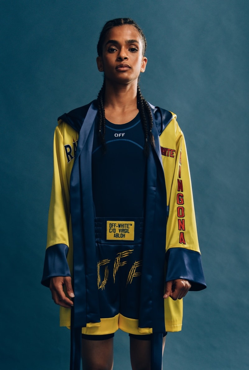 off white ramla ali boxing robe satin gloves
