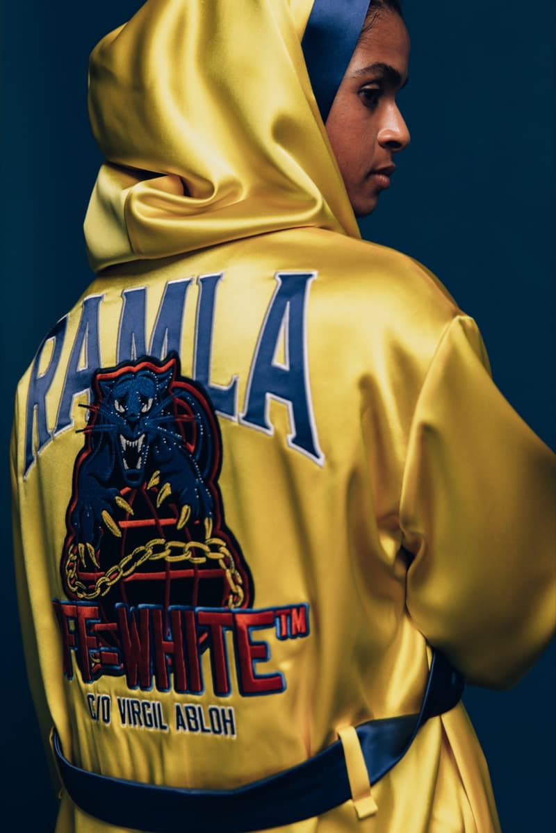 off white ramla ali boxing robe satin gloves