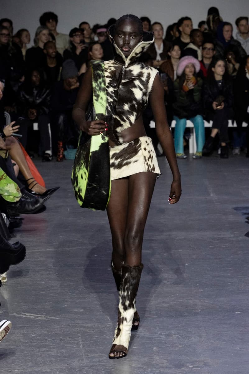 mowalola london fashion week runway hats lights baggy trousers