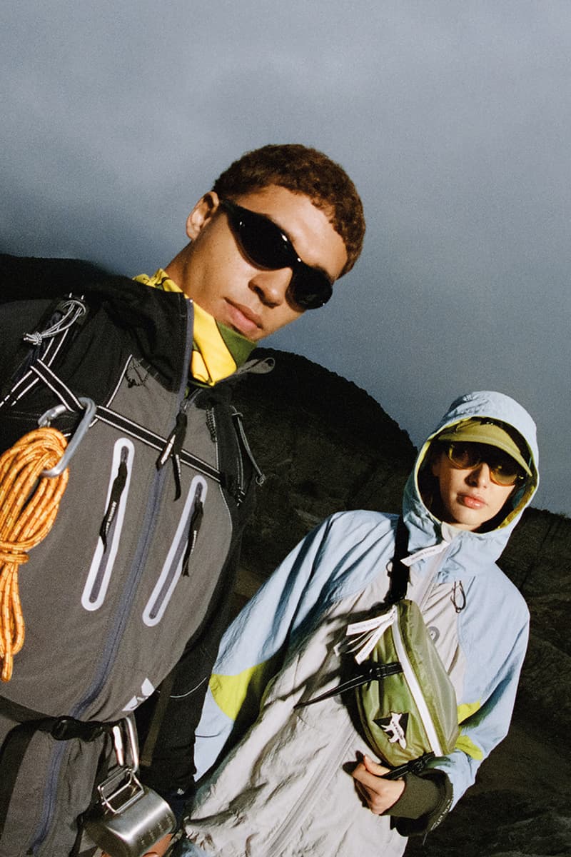 Maison Kitsuné and wander spring summer collaboration activewear campaign imagery 
