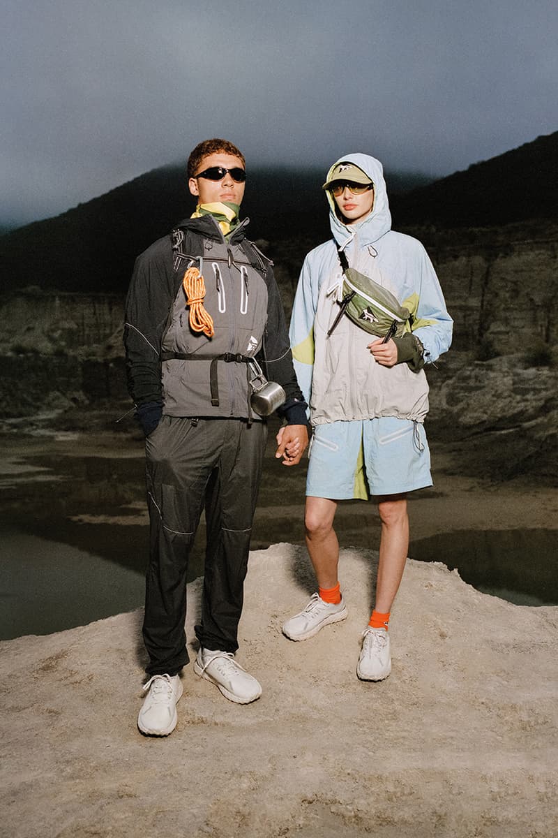 Maison Kitsuné and wander spring summer collaboration activewear campaign imagery 