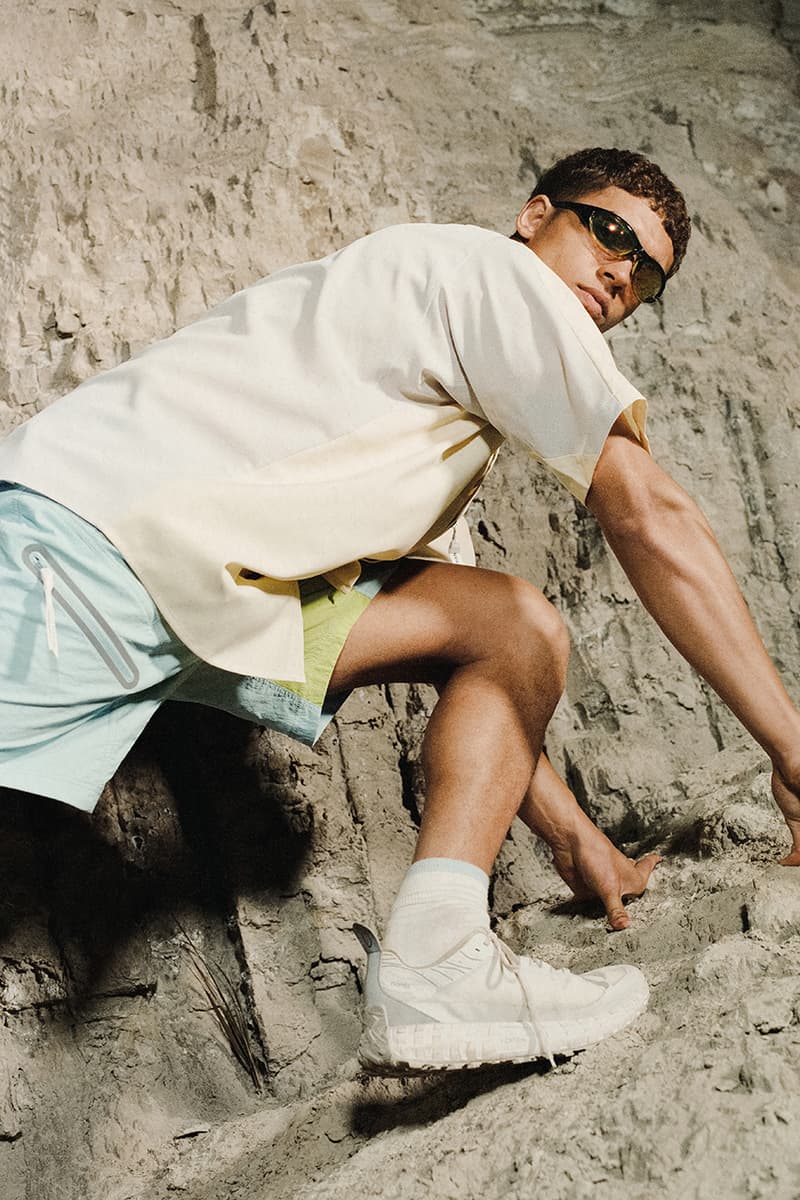 Maison Kitsuné and wander spring summer collaboration activewear campaign imagery 