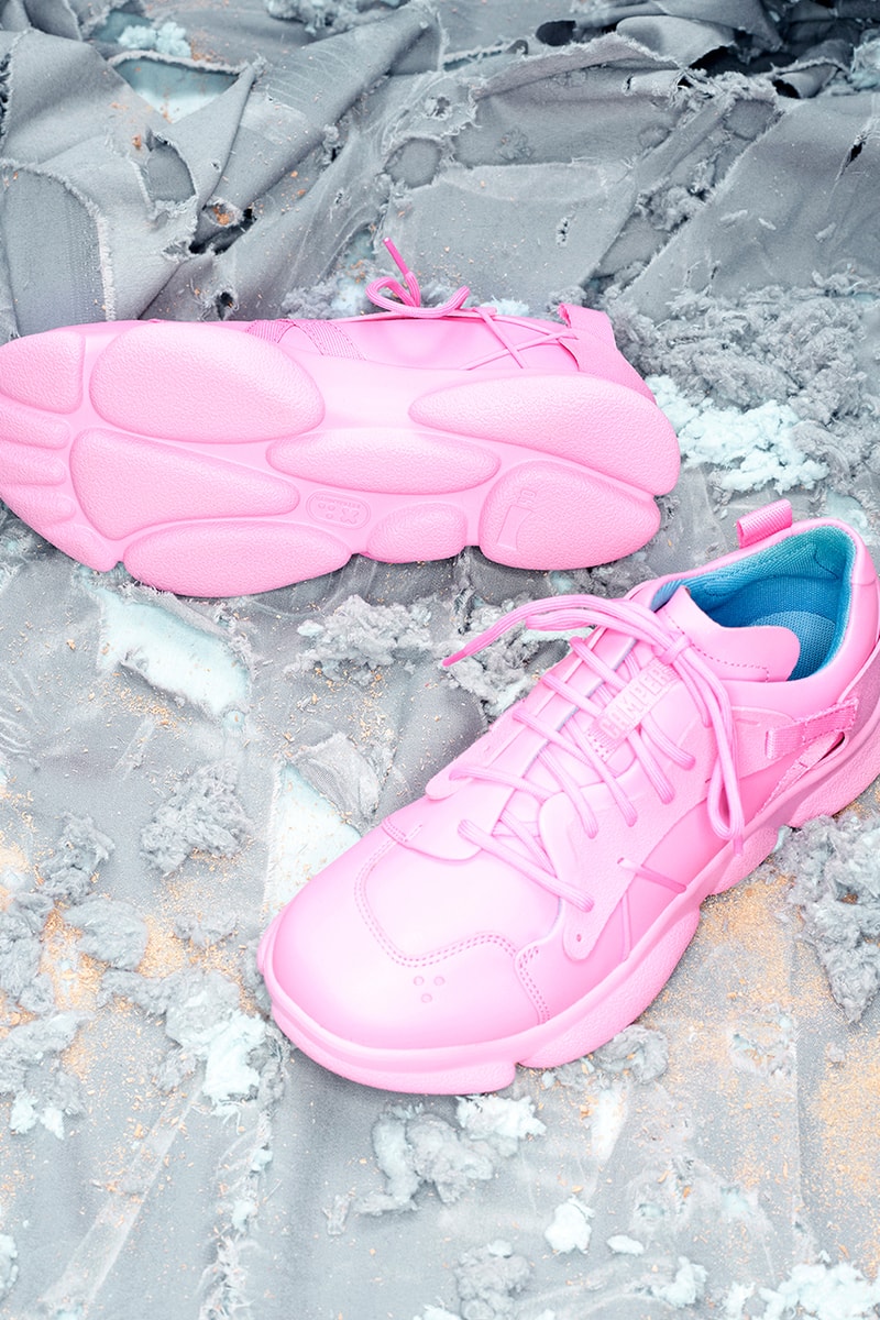 camper footwear sandals trainers sneakers boots pink paint