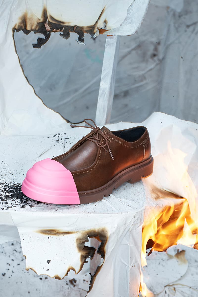 camper footwear sandals trainers sneakers boots pink paint