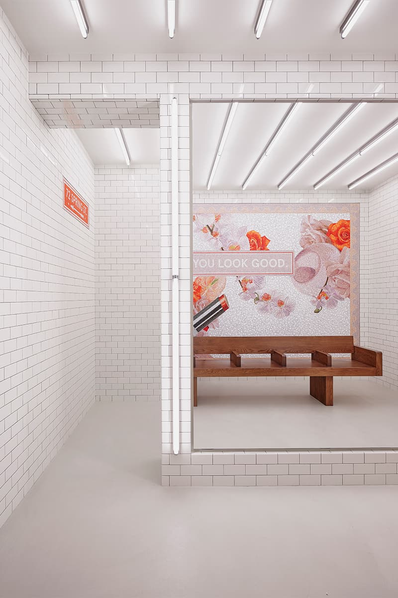 Glossier Soho NYC Subway bench