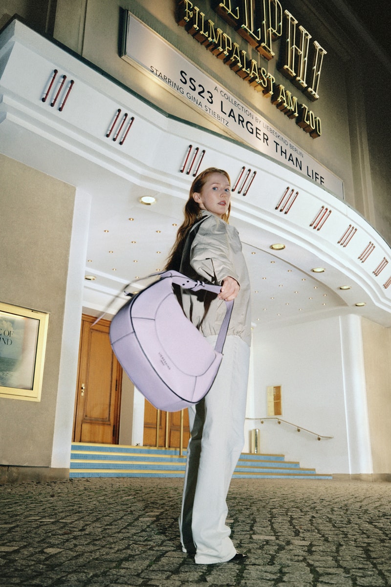 liebeskind berlin ss23 campaign cinema Gina Stiebitz Leo Altaras Larger than life handbags alma chelsea paper alessa 