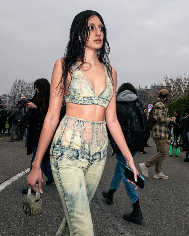 Best Street Style Milan Fashion Week FW23 Outfits Images Diesel Prada 