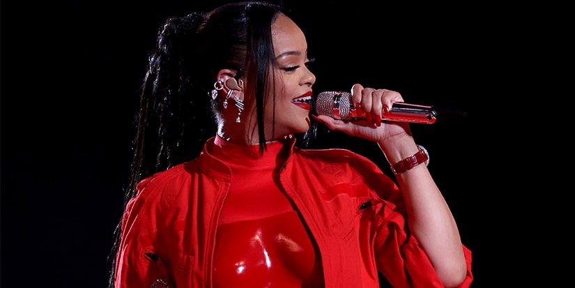 rihanna in red dress Rihanna's Red-Hot Outfit Is Way More Cutout Than Coat Rihanna Grammys red carpet inspired criss Here's The Breakdown of Rihanna's