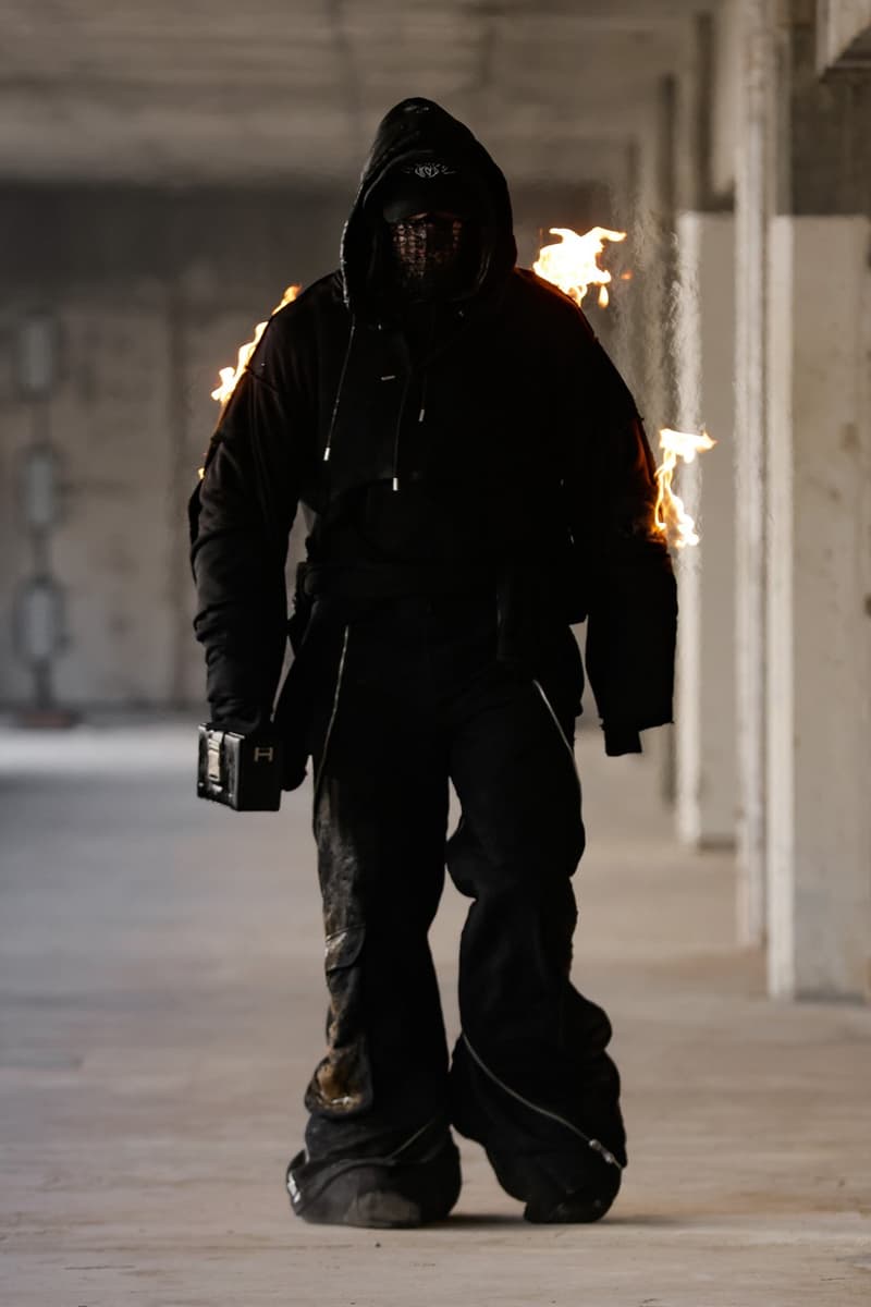 heliot emil paris fashion week runway show burning man avril lavigne fire