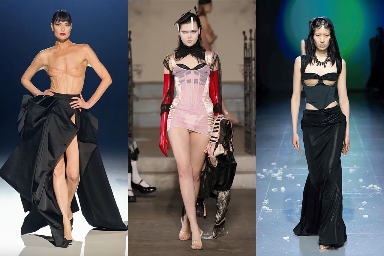 fall winter 2023 womens fashion week trends sex positivity diesel glenn martens y/project jw anderson corsets