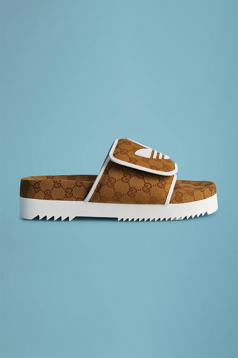 adidas gucci collaboration footwear sneakers slides hats bags