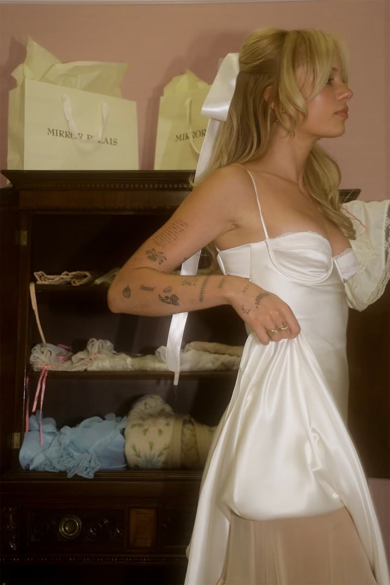 mirror palais bridal collection garters veils gowns silk lace