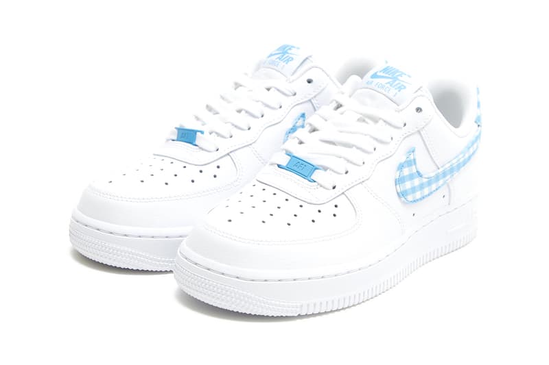 nike air force 1 low gingham red blue sneakers