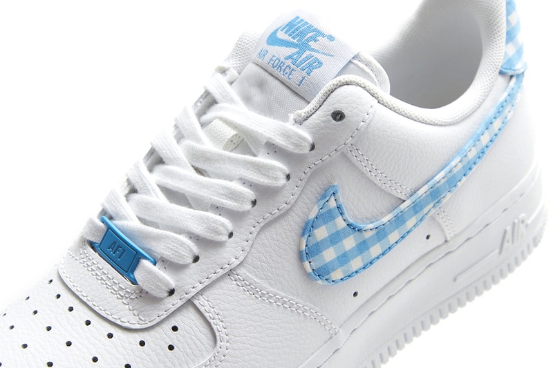 nike air force 1 low gingham red blue sneakers