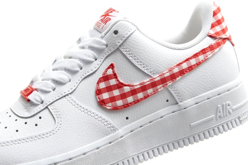 nike air force 1 low gingham red blue sneakers