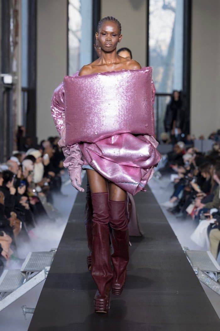 rick owens paris fashion week runway show sequins pink jackets